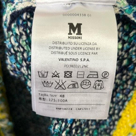 Missoni Tweed Fringe Blue Jacket Cardigan Sweater Size 48 Large 12 - Picture 11 of 15